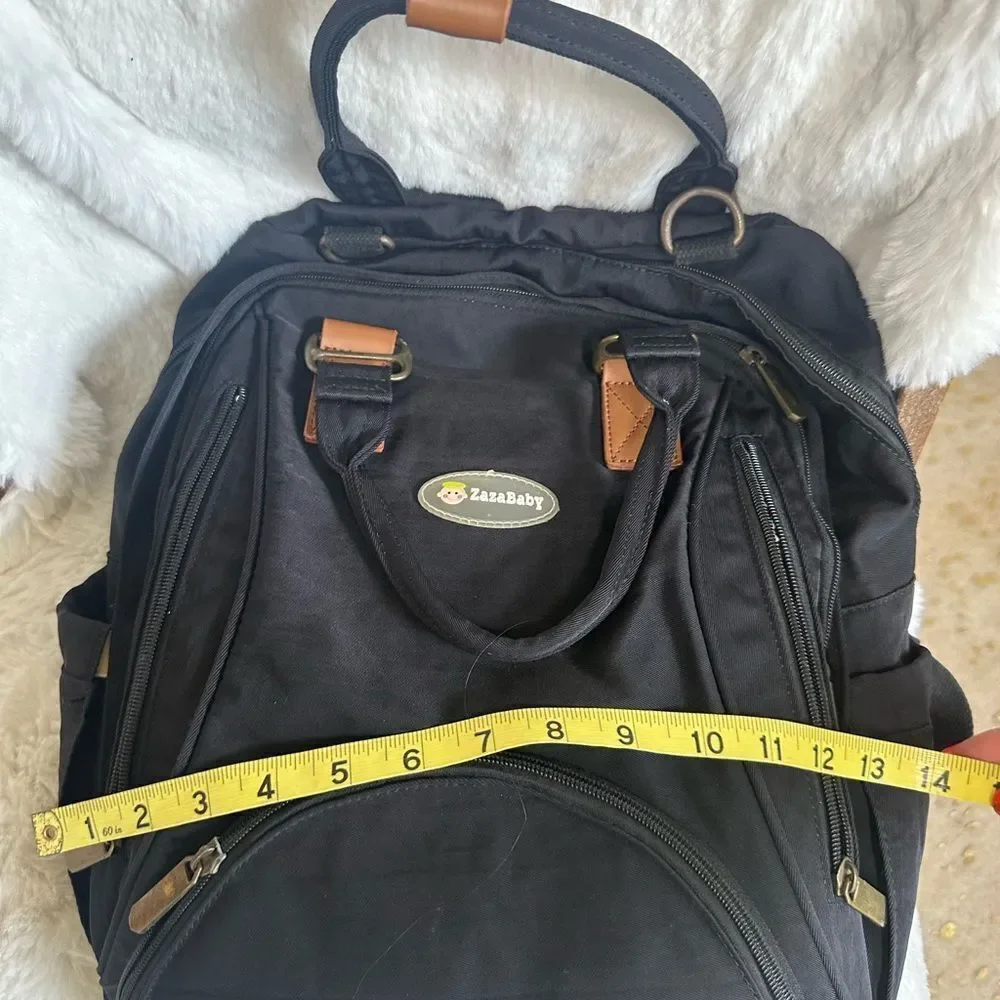 ZaZa Baby Black Diaper Bag Backpack Organizer Waterproof Travel